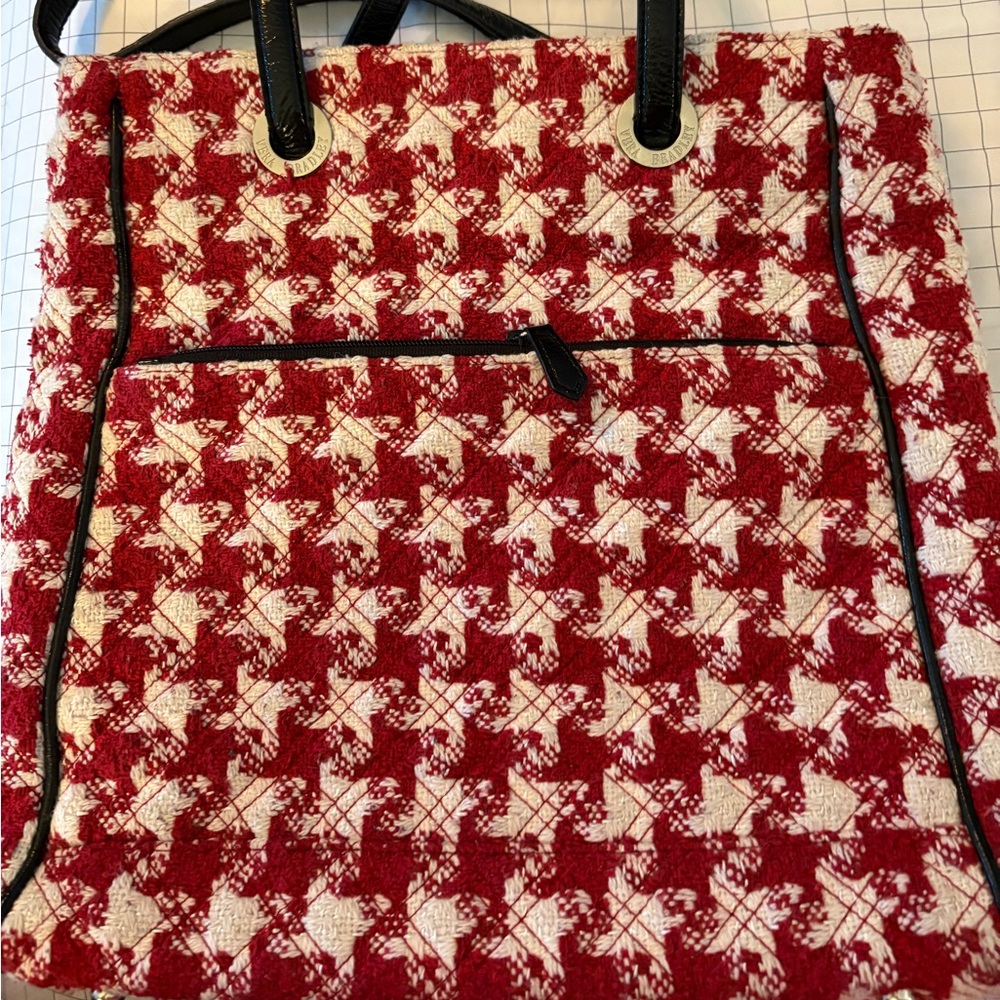 Vera Bradley red and white houndstooth shoulder bag